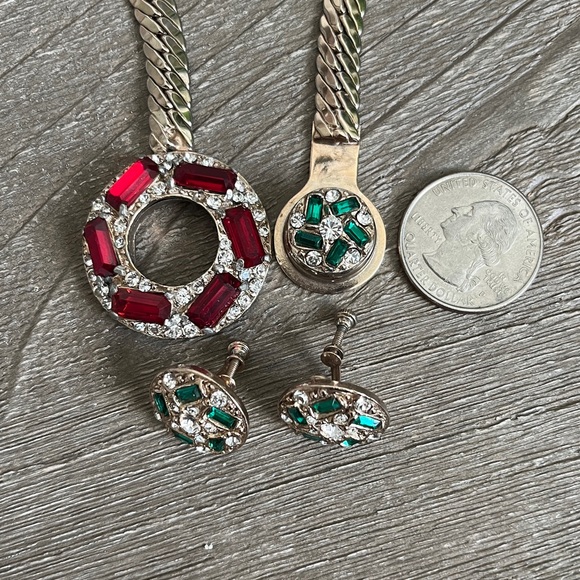 RARE Vintage 1940’s necklace & earrings MINT Estate Jewelry HIGH END - Picture 13 of 13